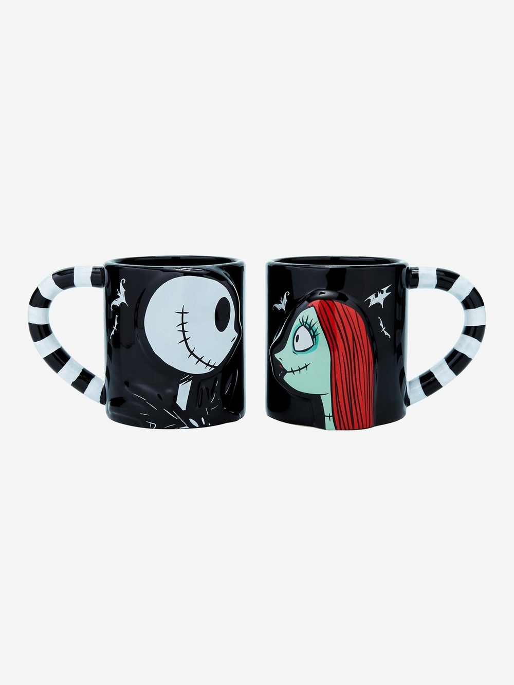 Disney Nightmare Before Christmas Jack Skellington Sally 2-Piece Ceramic Mug Set